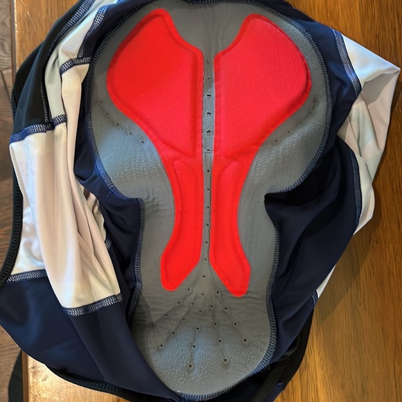 Curve Cycling Bib Shorts Overall Sz. L. Mesh Fabric Upper, Padded Vented SeatEUC - Picture 5 of 7